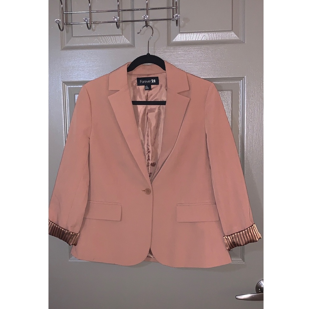 Mauve Rose Blazer Jacket Pink Forever 21